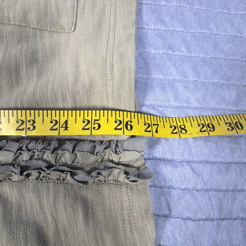 Eddie Bauer Cardigan Sweater Womens XL Olive Gray Button Front Boho Trim - Picture 7 of 9